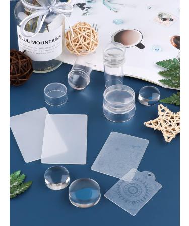 EBANKU Clear Nail Stamper Set with Scrapers - 3 Silicone Jelly Stampers, 3 Replaceable Heads - Manicure Tools - Buy Online on SooperMarket.com