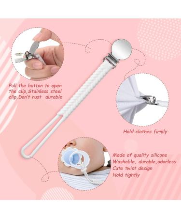 4-Piece Silicone Pacifier Clips Teething Ring Holder for Baby Teething Toys - Boys and Girls (Black/White/Gray/Yellow) - Buy Online on SooperMarket.com