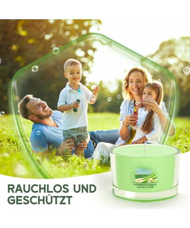 Citronella Candle Set - 6 Natural Soy Wax Candles for Outdoor Use | 12 Hours Burn Time | Perfect for Garden Camping & Picnics - Buy Online on SooperMarket.com