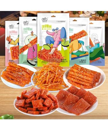 Latiao Snacks 62g/Bag Latiao Snacks mala Latiao a Variety of Flavors Spicy Snacks Handmade Latiao Chinese Characteristics Big Gluten Instant Snack Delicious Food (Combination 10 Bags) 1.00 g (Pack of 1)