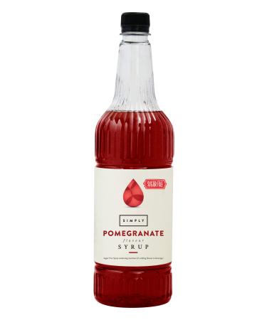 Simply Sugar Free Pomegranate Syrup Low Calorie Vegan & Nut Free Flavoured Syrup for Coffee Cocktails & Baking (1 Litre)