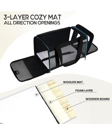 Zbrivier Soft Cat & Dog Carrier - Airline Approved, TSA Approved, Locking Zipper - Medium Black - Buy Online on SooperMarket.com