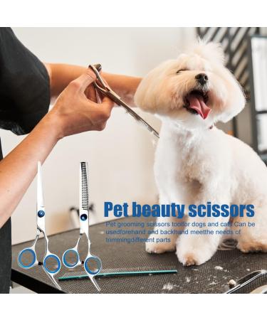 Plksei 2-Piece Dog Care Scissors Set | Professional Round & Curved Scissors for Dogs Cats & Pets | International Shipping - Buy Online on SooperMarket.com