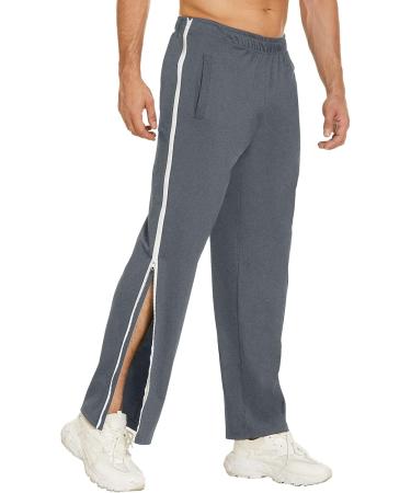 Buy Rumaozia Men's Rehab Pants - Sideways Jogging Pants Long Wide Leg Zippered Casual Sportswear in Dark Gray (3XL) - International Shipping Available - Buy Online on SooperMarket.com