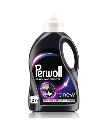 Perwoll Black detergent (27 wash loads) fine detergent cleans dark colors and fibers gently and renewed for all dark textiles with triple-renew technology fresh 1.35 l (1 Pack)