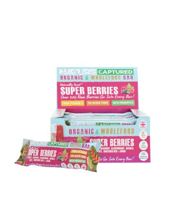 New: Organic Super Berries Bar (10 Pack) - Raw & Wholefood Prebiotic Superfood Snack Bars - High Vitamin C - High in Fibre - Vegan Gluten Free Natural Plant Sugar Paleo No Additives