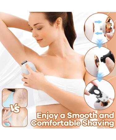 Buy 7D Electric Razor for Women - Painless 5-in-1 Facial Hair Removal & Bikini Trimmer | Rechargeable Wet/Dry Shaver for Arms Legs & More - Buy Online on SooperMarket.com