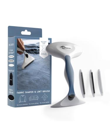 Gleener battery razor fabric razor and lint ultimate lint remover sweater comb lint remover and fuel for clothing and furniture slate blue