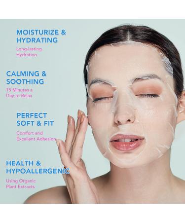 Besnel Collagen Facial Masks - 48 Pack, Plant Extract & Sodium Hyaluronate, for All Skin Types, Korean Spa Face Mask - Buy Online on SooperMarket.com