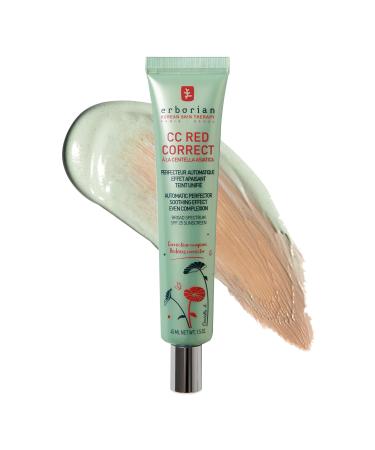 Erborian Color Correcting CC Cream with Centella Asiatica, Red Correct - Light Multi-Purpose Facial Concealer with Illuminating Finish Soothes & Hydrates - SPF Korean Skincare Skin Perfector 1.5 Ounce