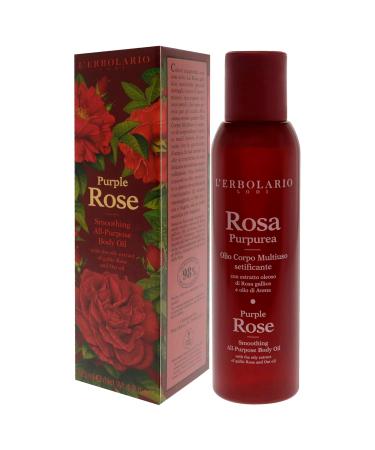 L'Erbolario Purple Rose Body Oil - Scented Moisturizer for Soothing Massage & Smooth Skin - 4.2 oz - Ideal for Dry & Sensitive Skin - International Shipping Available - Buy Online on SooperMarket.com