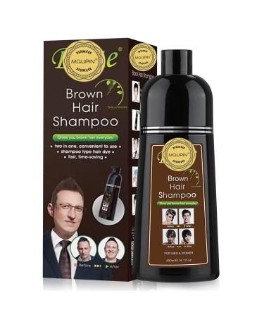 400ml Hair Dye Shampoo Brown Natural Ingredients Hair Color Deep Conditioning Hair Color Cream Long Lasting Fast Coloring Full Coverage Hair Dye for Men and Women