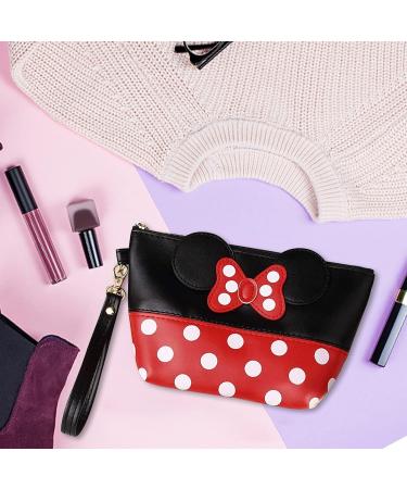 Boyigog Mouse Ears Style Cosmetic Bag - Women's Makeup Mini Wallet for Handbag | Red & Black Cartoon Pouch for Makeup Keys Headphones & Lipstick - Buy Online on SooperMarket.com