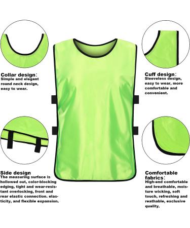 6 Pack Neon Green Scrimmage Vests for Kids & Adults - Soccer Bibs/Pinnies - Buy Online on SooperMarket.com