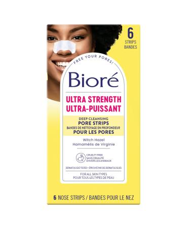 Bior Ultra Deep Cleansing Pore Strips for Instant Pore Unclogging and Blackhead Removal (6 Count) 6 count (Pack of 1) Ultra Strips