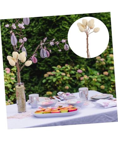 Alipis 27pcs Egg Twig Cutting Easter Egg Flower Arrangement Desk Top Decor Easter Ornament Diy Easter Eggs Easter Eggs Garland Hanging Easter Egg Tree Decoration Spray Iron Wire Beige 14.50X1.80X1.80CM - Buy Online on SooperMarket.com