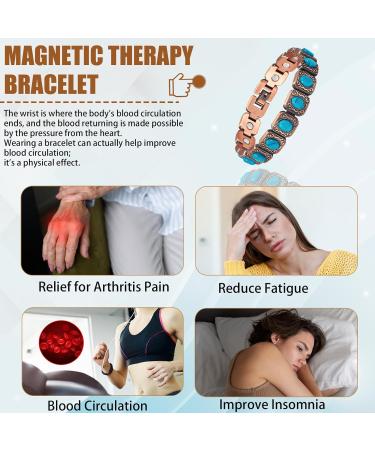 EnerCoppeX Copper Magnetic Bracelet for Women - Turquoise Jewelry with 3500 Gauss Magnet (COB-0171) - Buy Online on SooperMarket.com