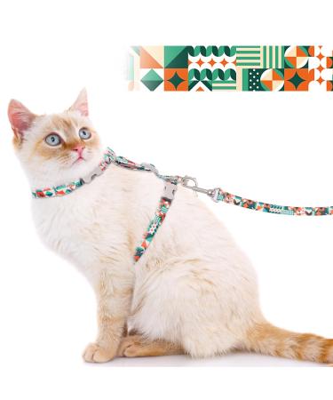 Supet cat dishes with a line-safe adjustable cat dishes for large and small cats slightly kitten dishes kitten cat leash and dishes set for walking (green s) s (breast size: 25.5-40.5cm) green)