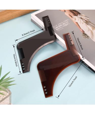 Beard Stencil & Comb Set - Perfect Beard Shaping Tool for Goat Beards Sideburns & Symmetrical Contours | 2 Pieces in Brown & Black - International Shipping Available - Buy Online on SooperMarket.com