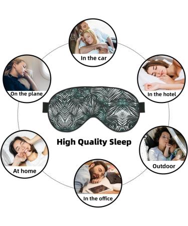 SSIMOO Transparent Palm Leaf Eye Mask | Breathable Soft Sleep Eye Patch for Women | Perfect Travel Accessory for Relaxation - Black - Buy Online on SooperMarket.com