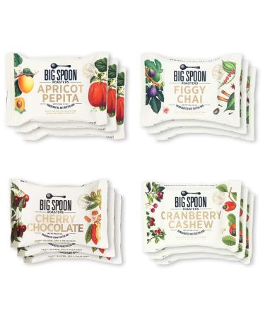 Big Spoon Roasters Peanut Butter Bars Variety Pack - Cherry Chocolate, Apricot Pepita, Cranberry Cashew & Figgy Chai - High Protein Bars Variety Pack with Non-GMO Pea Protein - 12-Count (3 of Each Flavor) 12 Count (Pack of…