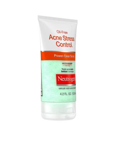 Neutrogena Oil-Free Acne Stress Control Power-Clear Facial Scrub - 2% Salicylic Acid Treatment - Exfoliating Daily Face Scrub for Acne-Prone Skin - 4.2 fl. oz - Buy Online on SooperMarket.com