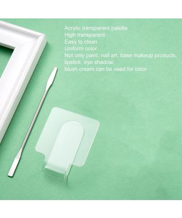 Cosmetic Acrylic Mixing Palette - Transparent Mixing Tray & Spatula Set for Makeup & Nail Art | International Shipping - Buy Online on SooperMarket.com