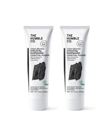 The Humble Co. Natural Toothpaste  2pk - Anticavity Toothpaste for Adults with Fluoride and Natural Ingredients  Non GMO Dentist Developed Formula (Charcoal Powder  2 Pk)