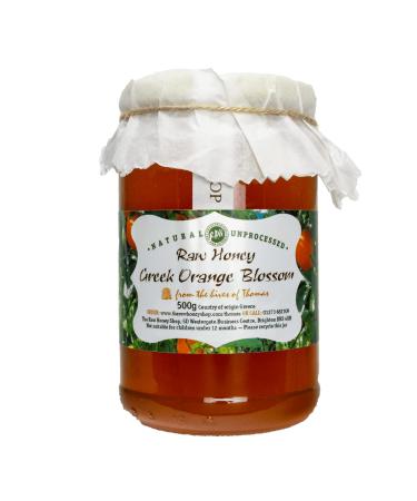 Thomas' Raw Greek Orange Blossom Honey |Pure Unpasteurised |Single Origin |The Raw Honey Shop |(500g) Orange Blossom 500.00 g (Pack of 1)