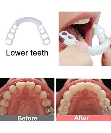 2 PCS Temporary Dentures Teeth for Women and Men - Perfect Fake Teeth to Cover Imperfections in Upper and Lower Jaw - Buy Online on SooperMarket.com