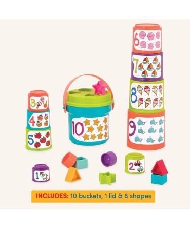 Batta Stacking Cups - Sorting & Learning Toy for Kids 18+ Months | 19-Piece Shape & Number Tower by StapeliMer - Buy Online on SooperMarket.com