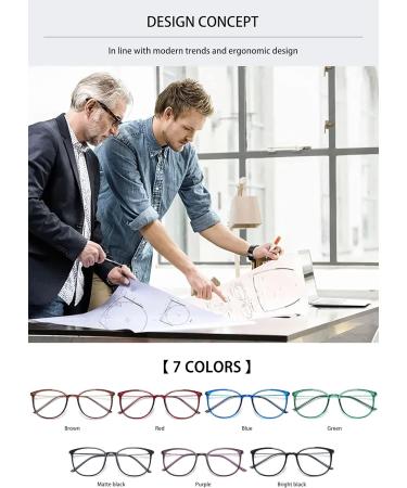 Koosufa Classic Retro Round Panto Glasses - Unisex Vintage Prescription-Free Frames with Case - Brown Nerd Glasses - Buy Online on SooperMarket.com