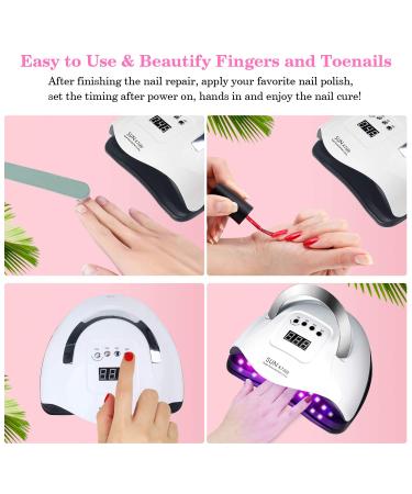 180W UV LED Nail Dryer Lamp with Timer - Gel Nail Curing Car Sensor & LCD Display - Buy Online on SooperMarket.com