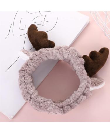 3 Pieces Face Headband and Wrist Straps Set for Washing Face Spa Cute Antler Makeup Headbands Soft Elastic Facial Care hairband Fluffy Headband Wristbands for Women Girls Shower Sports Makeup Bath One Size Coffee - Buy Online on SooperMarket.com