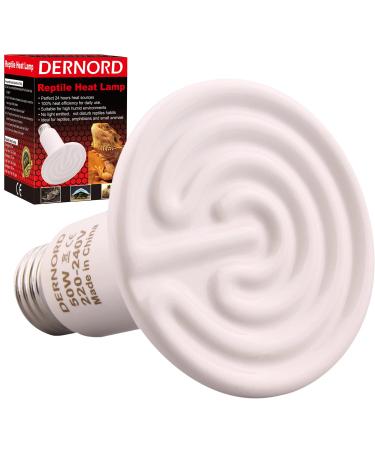 Dernord heating lamp E27 heat lamp Terrarium - 50W ceramic heat emitter reptiles dark radiator chicks for heat lamp turtles outdoor heating spotlights Whitex1 50W