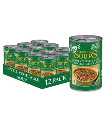 Amy s Kitchen Organic Lentil Vegetable Soup Vegan Gluten-Free Dairy-Free Lactose-Free Soy-Free Corn-Free Tree Nut-Free Kosher Plant-Based 12-pack (398ml per can)