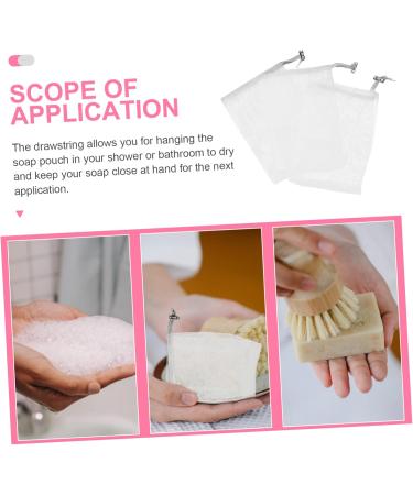 PLAFOPE 8pcs Soap Mesh Bag Soap Scrubber Pouch Drawstring Soap Pouch Foam Mesh Bag for Shower Bath Fabric 14x10cm Dark Grey - Buy Online on SooperMarket.com