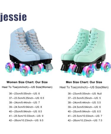 Jessie PU Leather Roller Skates for Women | Adjustable Holographic Speed Skates | Indoor/Outdoor Roller Skates for Adults & Girls Boys (Size 38) - Buy Online on SooperMarket.com