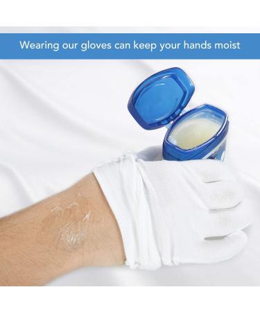 Rovtop White Gloves - 20Pcs/10Pairs for Jewelry Inspection, Moisturizing, Eczema Hand Spa | Comfortable and Large White Gloves - Buy Online on SooperMarket.com