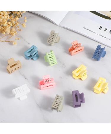 WLLHYF 12pcs Mini Hair Clips - Durable Non-Slip Jaw Clips for Women & Girls - 90s Multicolor Matte Accessories for Thin Thick Curly Hair - Buy Online on SooperMarket.com