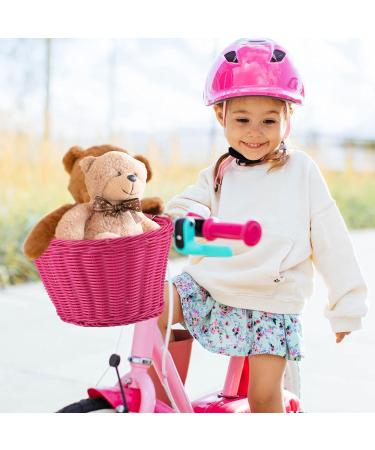 EIRONA Pink Bicycle Basket for Kids (12-16) | Balance Bike Tricycle & Scooter | DIY Sticker Included - Buy Online on SooperMarket.com