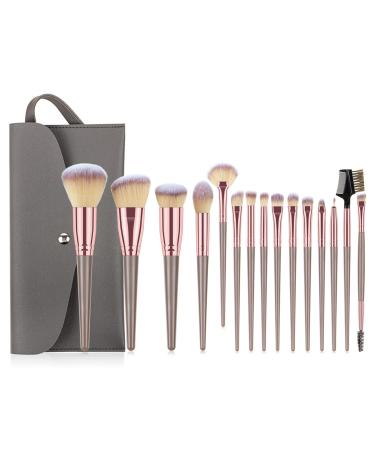 Worparsen Foundation Brush Soft Ergonomics Handle Portable Bristled Makeup Brush Kit for Girl K