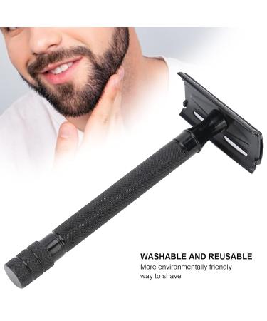 Ankroyu Double Edge Safety Razor - Portable Metal Beard & Body Hair Trimmer with Classic Handle & 5 Reusable Blades - Perfect for International Shipping - Buy Online on SooperMarket.com