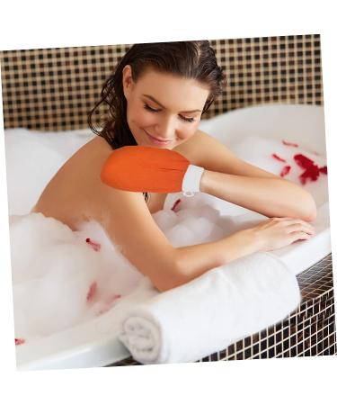 Beavorty 4pcs Bath Gloves and Sponge Set - Exfoliating Shower Accessories in Orange - Buy Online on SooperMarket.com