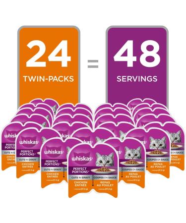 WHISKAS Perfect Portions Wet Cat Food Cuts in Gravy - Chicken - 75g (24 Pack) Cuts in Gravy Chicken 75 g (Pack of 24) - Buy Online on SooperMarket.com