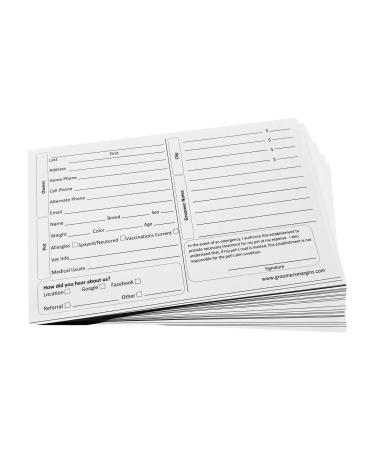 Pet Dog Cat Grooming Customer Clip Cards (100 Pack Thick 8 X 5 inch Professional Profile Kennel Record Care Service Card)