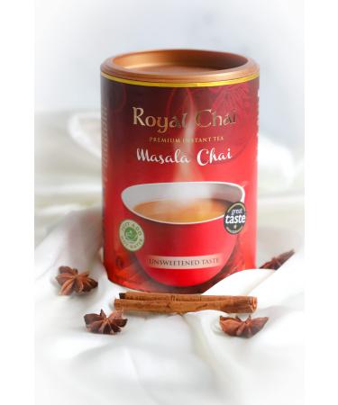 Royal Chai | Masala Chai Unsweetened Taste Tub | 6 x 400g Tubs | Premium Instant Chai | 6 Pack Case