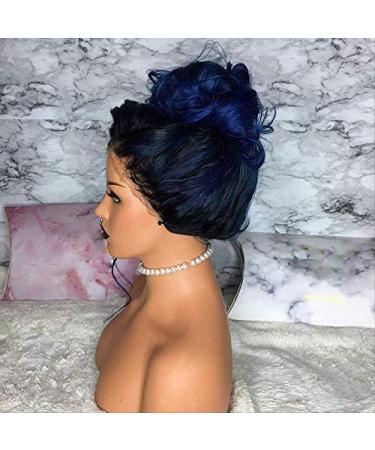 Buy BGHJUE Gradient Blue Front Lace Wig - Long Curly Hair for Women | International Shipping Available - Buy Online on SooperMarket.com