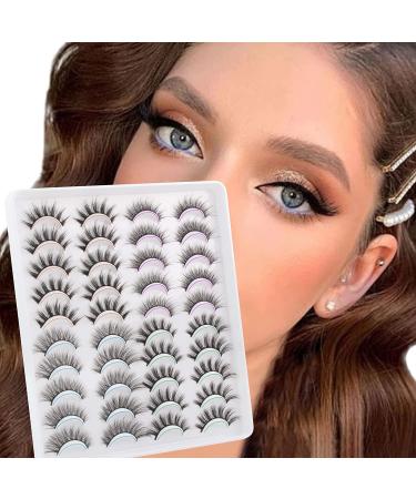 Parriparri 20 Pairs Natural Look Wispy Eye Lashes - 4 Styles, Soft Faux Mink Volume Lashes, Easy to Apply - Fluffy 3D Mink Lashes - Buy Online on SooperMarket.com