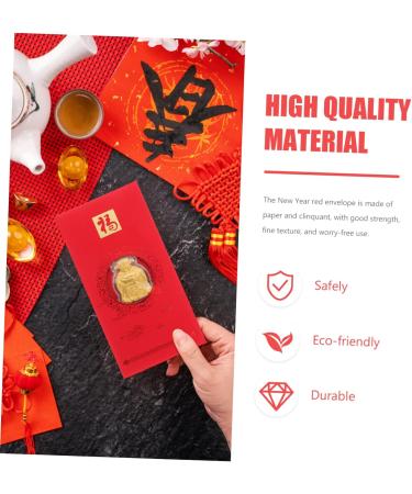 Didiseaon 18 Pcs Red Envelope Wedding Hongbao Lucky Money Envelopes Red Money Packets Chinese Lai See Wedding Gift Card Red Packet for New Year New Year Items Christmas Imitation Gold Leaf - Buy Online on SooperMarket.com